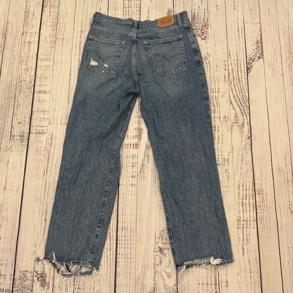 Levi’s ’94 Baggy Ripped High Rise Straight Jeans Raw Hem W31 - Picture 2 of 14